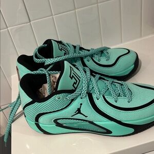 Teal and Black Basketball Sneakers